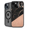 Black and Rose Gold Marble Split iPhone 14 Kickstand Case