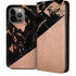 Black and Rose Gold Marble Split iPhone 14 Pro Max Folio Case