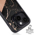 Black and Rose Gold Marble Split iPhone 15 Plus Kickstand Case
