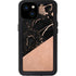 Black and Rose Gold Marble Split iPhone 15 Plus Waterproof Case