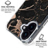 Black and Rose Gold Marble Split iPhone 16 Clear Case