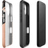 Black and Rose Gold Marble Split iPhone 16 Impact Case