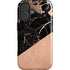 Black and Rose Gold Marble Split iPhone 16 Plus Magsafe Impact Case