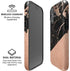 Black and Rose Gold Marble Split iPhone 16 Plus Magsafe Impact Case