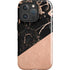 Black and Rose Gold Marble Split iPhone 16 Pro Impact Case