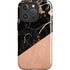 Black and Rose Gold Marble Split iPhone 16 Pro Magsafe Impact Case