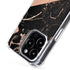 Black and Rose Gold Marble Split iPhone 16 Pro Max MagSafe Case