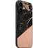 Black and Rose Gold Marble Split iPhone 16 Skin