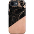 Black and Rose Gold Marble Split iPhone 16e Impact Case