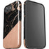 Black and Rose Gold Marble Split iPhone 16e Impact Case