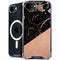 Black and Rose Gold Marble Split iPhone 16e MagSafe Case