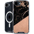 Black and Rose Gold Marble Split iPhone 16e MagSafe Case