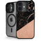 Black and Rose Gold Marble Split iPhone 17 Kickstand Case
