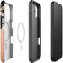 Black and Rose Gold Marble Split iPhone 17 Magsafe Impact Case