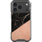 Black and Rose Gold Marble Split iPhone 17 Pro Clear Case