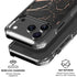 Black and Rose Gold Marble Split iPhone 17 Pro Max Clear Case