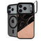 Black and Rose Gold Marble Split iPhone 17 Pro Max Kickstand Case