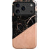 Black and Rose Gold Marble Split iPhone 17 Pro Max Magsafe Impact Case