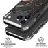 Black and Rose Gold Marble Split iPhone 18 Pro Clear Case
