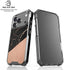 Black and Rose Gold Marble Split iPhone 18 Pro Clear Case