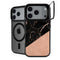 Black and Rose Gold Marble Split iPhone 18 Pro Kickstand Case