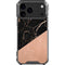 Black and Rose Gold Marble Split iPhone 18 Pro Max Clear Case