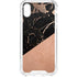 Black and Rose Gold Marble Split iPhone XS Clear Case