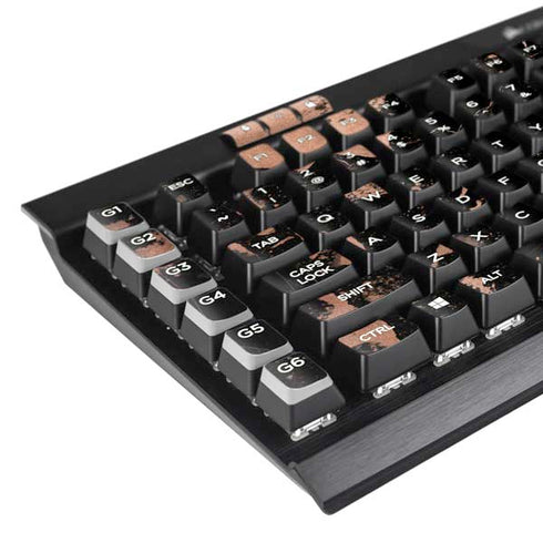 Black and Rose Gold Marble Split K95 RGB PLATINUM Mechanical Gaming Keyboard Skin