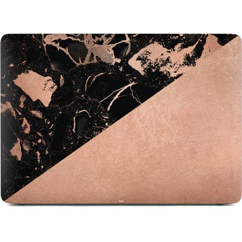 Black and Rose Gold Marble Split Apple MacBook Air Skin