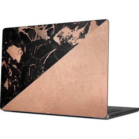 Black and Rose Gold Marble Split Apple MacBook Pro 14-inch Skin