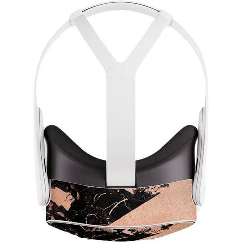 Black and Rose Gold Marble Split Meta Quest 3S Skin