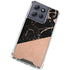Black and Rose Gold Marble Split Moto G 5G (2025) Clear Case