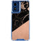 Black and Rose Gold Marble Split Moto G Play 4G (2024) Clear Case