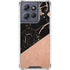 Black and Rose Gold Marble Split Moto G Play 5G (2025) Clear Case