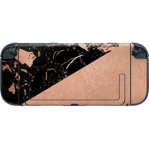 Black and Rose Gold Marble Split Nintendo Switch 2 (2025) with Joy-Con Skin