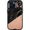 Black and Rose Gold Marble Split Otterbox Defender iPhone Skin