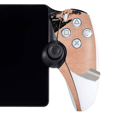 Black and Rose Gold Marble Split PlayStation Portal Remote Player Skin