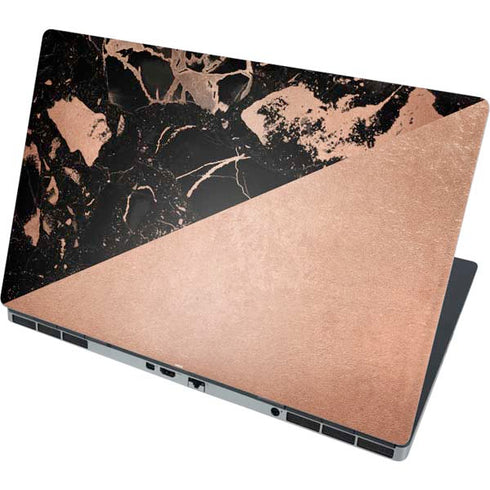 Black and Rose Gold Marble Split Dell Precision Skin