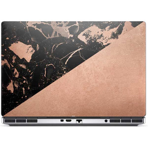 Black and Rose Gold Marble Split Dell Precision Skin