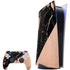 Black and Rose Gold Marble Split PlayStation PS5 Skins