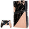 Black and Rose Gold Marble Split PS5 Pro Disk Bundle Skin