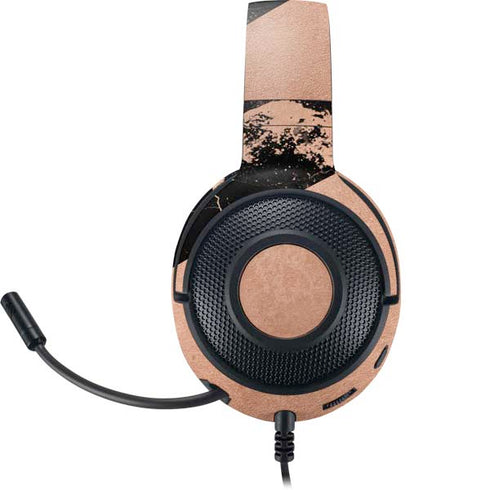 Black and Rose Gold Marble Split Razer Kraken X Skin