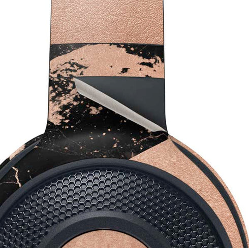 Black and Rose Gold Marble Split Razer Kraken X Skin
