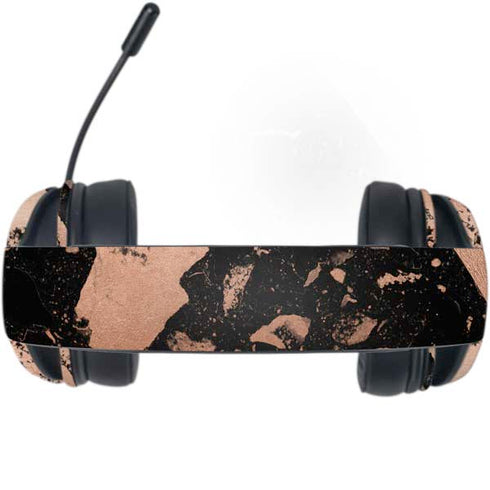 Black and Rose Gold Marble Split Razer Kraken X Skin