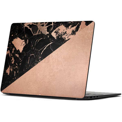 Black and Rose Gold Marble Split Surface Laptop 7 13.8in Skin