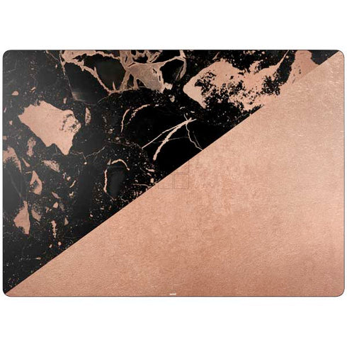 Black and Rose Gold Marble Split Surface Laptop 7 13.8in Skin