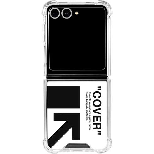 Black and White Arrows Galaxy Z Flip7 Clear Case