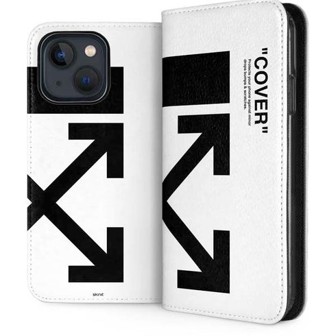 Black and White Arrows iPhone 15 Plus Folio Case