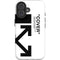 Black and White Arrows iPhone 16 Plus Impact Case