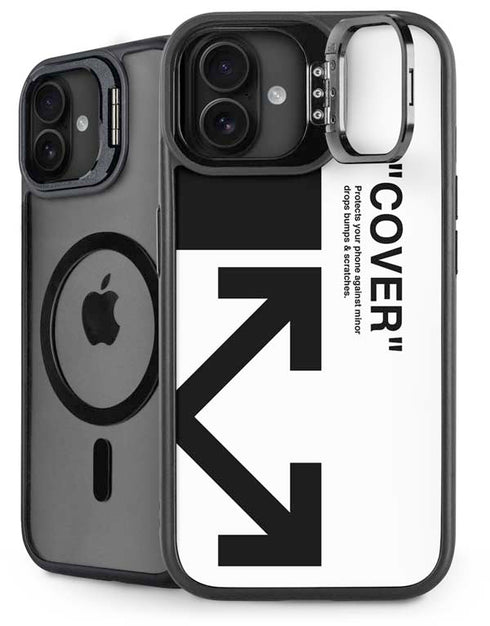 Black and White Arrows iPhone 16 Plus Kickstand Case